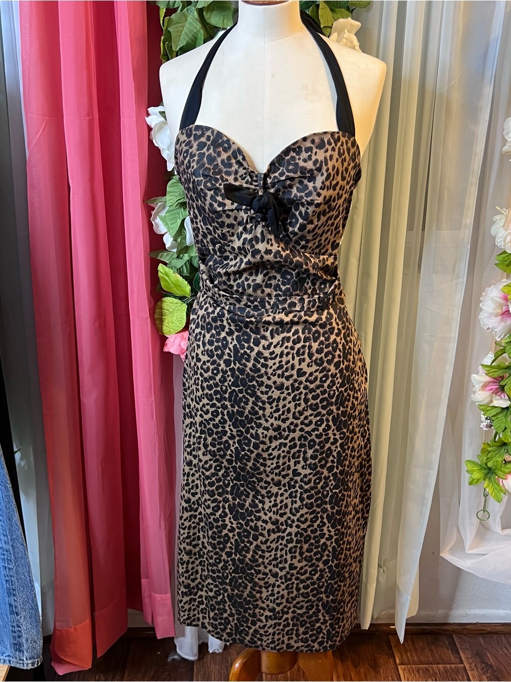 Stop Staring Leopard Midi Halter Dress